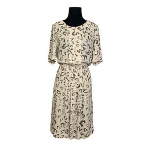 BCBGMaxAzria beige brown animal print short sleeves dress size XS